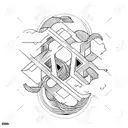 perspective word tattoo design idea