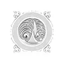 polynesian style tattoo of waves using the initial AJ EM JM tattoo design idea