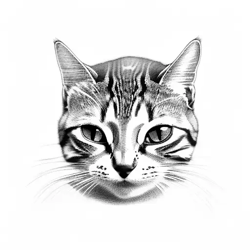 four tabby cats tattoo design idea