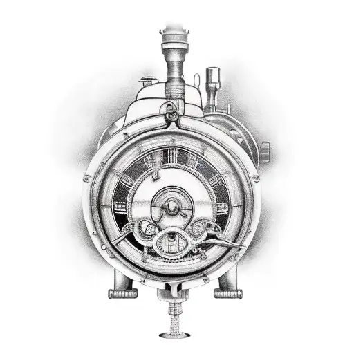 steam engine tattoo design idea