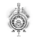 steam engine tattoo design idea