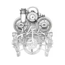 steam engine tattoo design idea