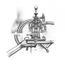 steam engine tattoo design idea