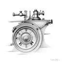 steam engine tattoo design idea