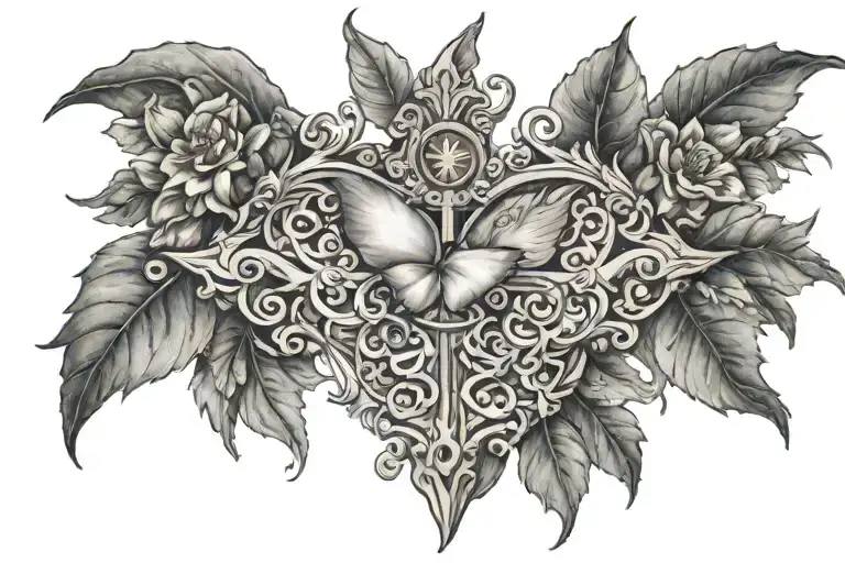 For Faith, For the Benefit of Men chest tattoo tattoo design idea