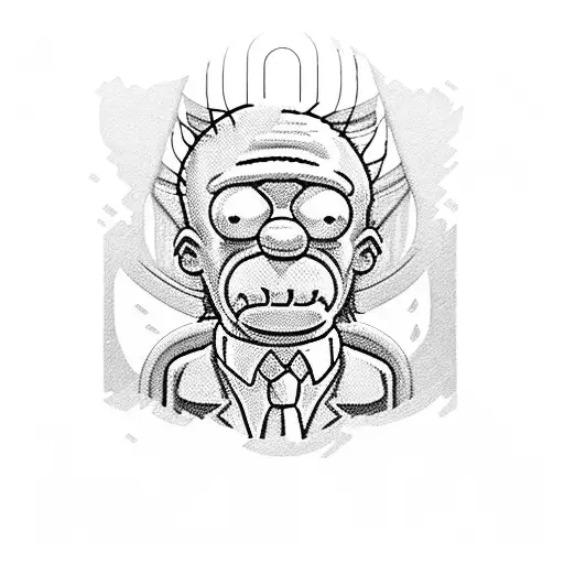 the simpsons, futurama rick and morty tattoo design idea