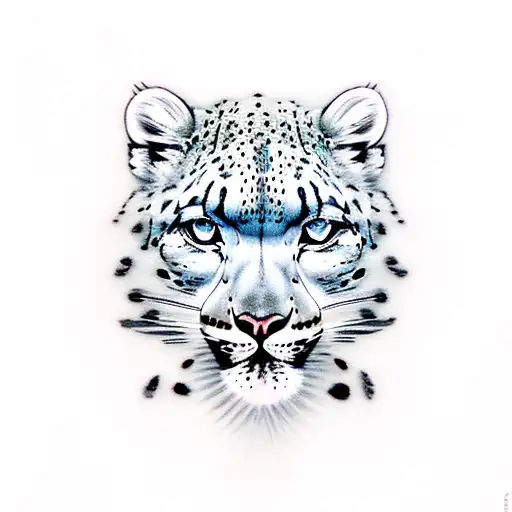 snow leopard tattoo design idea