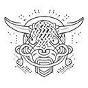 viking com um Pitbull e a árvore da vida tattoo design idea
