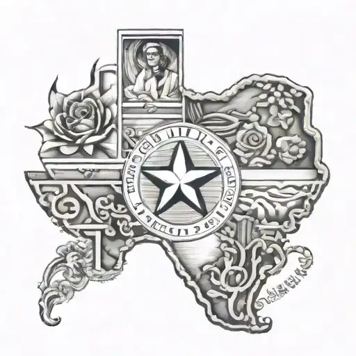 Texas state outline tattoo design idea