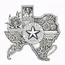 Texas state outline tattoo design idea