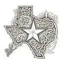 Texas state outline tattoo design idea