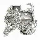 Texas state outline tattoo design idea