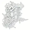 graffiti style mural tattoo design idea