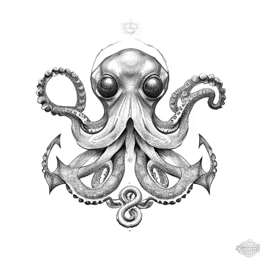 fouled anchor biohazard octopus tattoo design idea