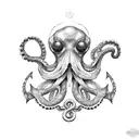 fouled anchor biohazard octopus tattoo design idea