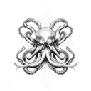 fouled anchor biohazard octopus tattoo design idea
