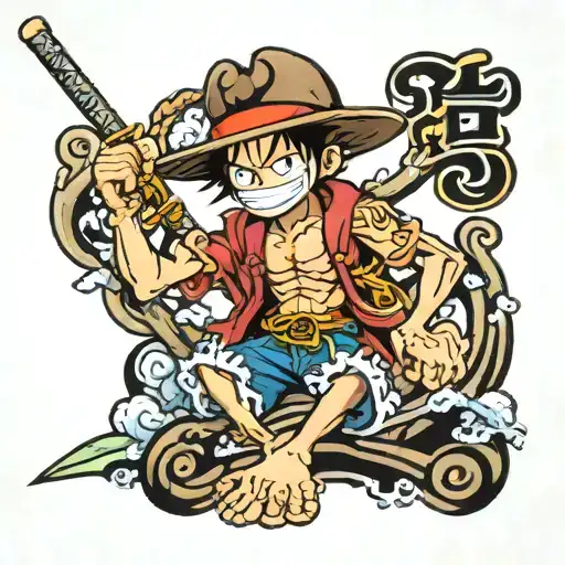 monkey d luffy tattoo design idea