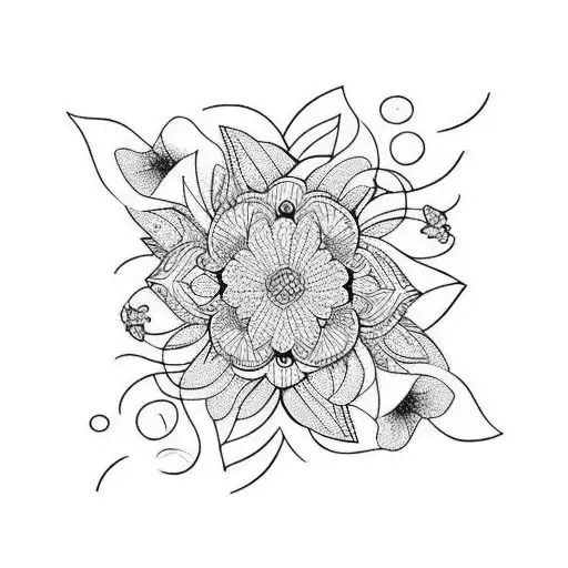 color flowers and butterflies  tattoo design idea