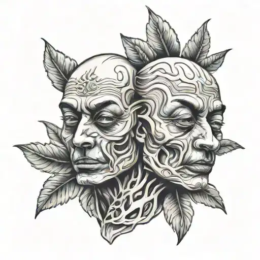 siamese twin head medical  tattoo design idea
