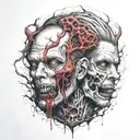 creepy gore tattoo design idea