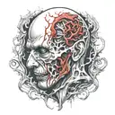 creepy gore tattoo design idea