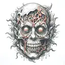 creepy gore tattoo design idea