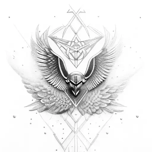 valkyrie, wings tattoo design idea
