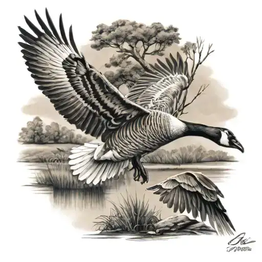 goose hunting tattoo design idea