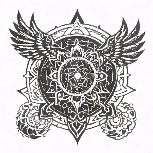 Eagle chakra tattoo design idea