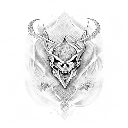 men looks at the devilwhell tattoo design idea