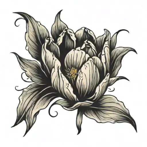 tulip flower tattoo design idea
