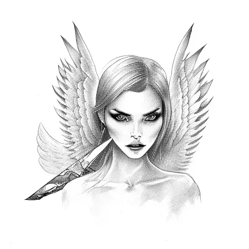 angel of death tattoo design idea