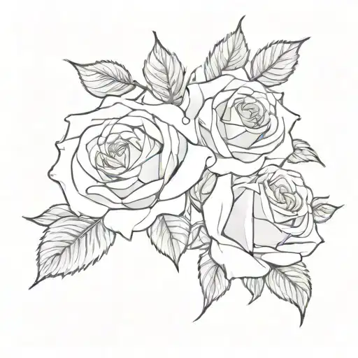 roses for 2 daughters tattoo design idea