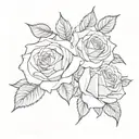 roses for 2 daughters tattoo design idea