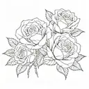 roses for 2 daughters tattoo design idea