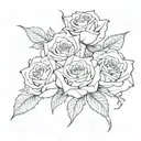 roses for 2 daughters tattoo design idea
