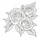 roses for 2 daughters tattoo design idea