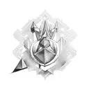 mage with castle tattoo design idea