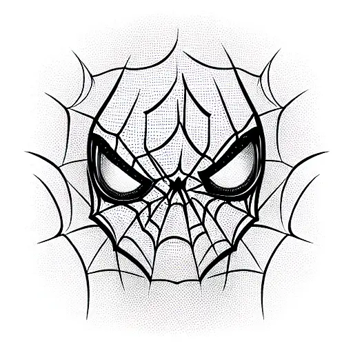 spider man facial mask tattoo design idea