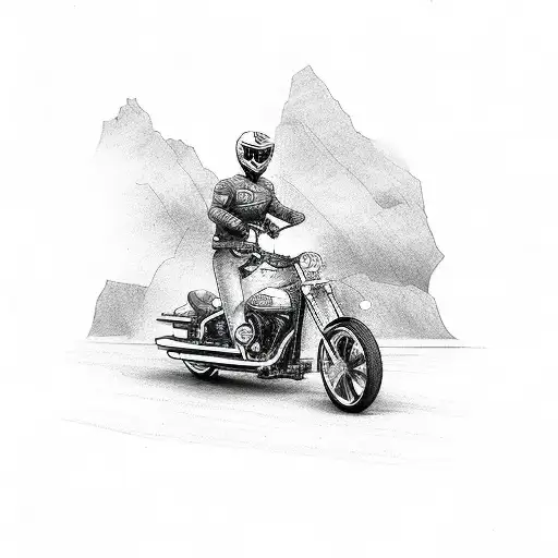 cruiser motorcycle flying  tattoo design idea