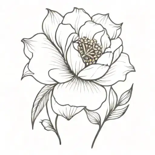 september and april birth flower tattoo design idea