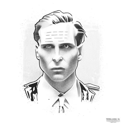 movie characters - patrick bateman american psycho, lt. aldo raine, hans landa,  tattoo design idea