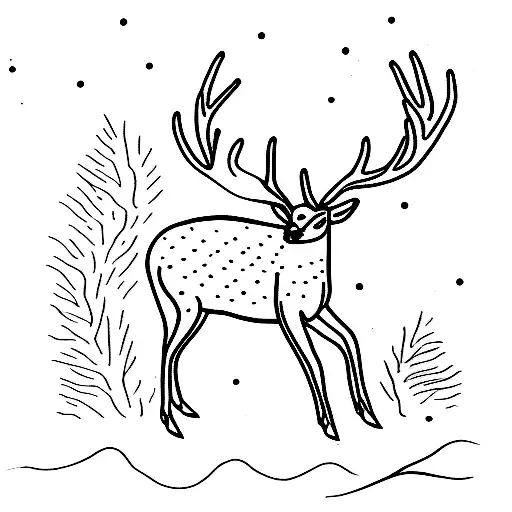 deer laying in the road tattoo design idea