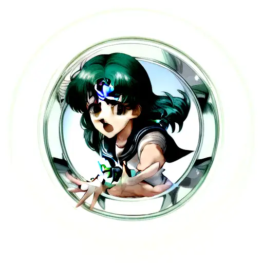 sailor neptune waves pwer and her hand mirror tattoo design idea