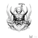 Odin com seus corvos  tattoo design idea