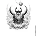Odin com seus corvos  tattoo design idea