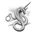 Snake Unicorn tattoo design idea