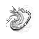 Snake Unicorn tattoo design idea