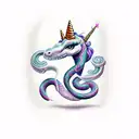 Snake Unicorn tattoo design idea