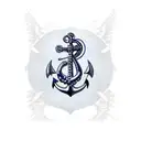 navy tattoo, anchor clutched by eagle with USN underneath, tentacles holding trident, 2 swallows tattoo design idea